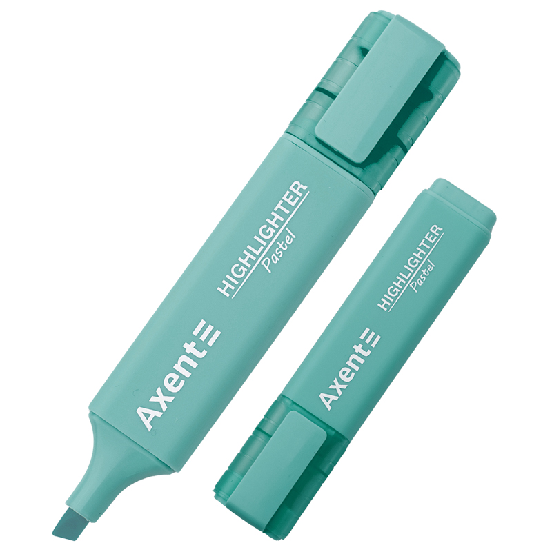 Маркер Axent Highlighter 2537-09-A, 1-5 мм, клиноподібний, пастель бірюзовий